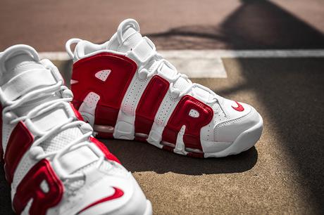 Releasing: Nike Air More Uptempo “Bulls” (White/Gym Red)