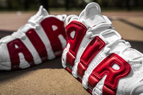 Releasing: Nike Air More Uptempo “Bulls” (White/Gym Red)