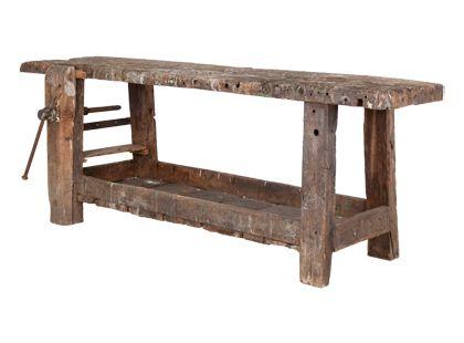 etabli bois vintage - blog déco