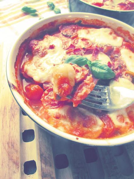 Gratin de gnocchi au jambon serrano, mozzarella et basilic. [Battle Food #42]