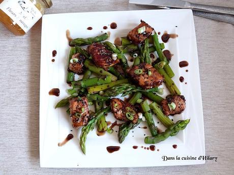 Saumon et asperges au caramel de miel et balsamique / Salmon and asparagus, balsamic and honey caramel