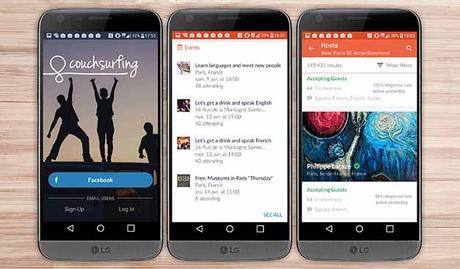 couchsurfing top applications smartphone android LG voyage