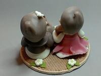 Rdv champêtre de Choupi et Choupette réalisé en porcelaine froide