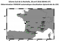 Séisme dans la région de La Rochelle 28  avril 2016