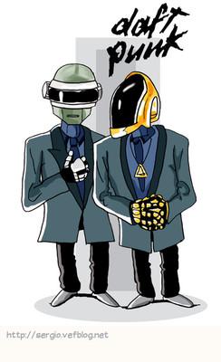 Caricature de Daft Punk
