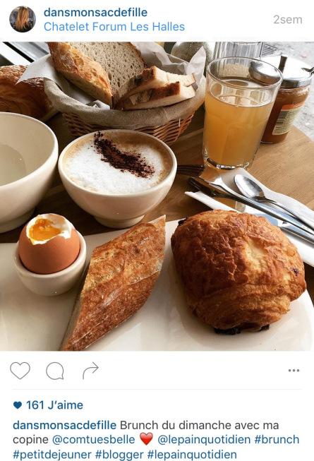Instagram dans mon sac de fille blog beauté brunch pain quotidien 