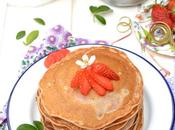 Pancakes fraise rhubarbe Vegan
