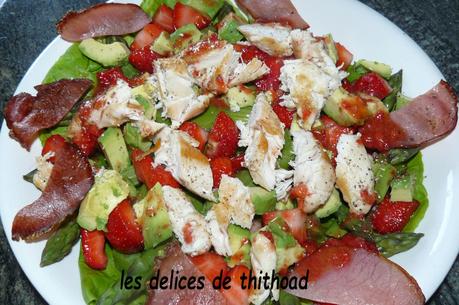 salade printanière fraises-poulet