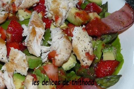 salade printanière fraises-poulet