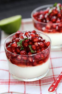 grenade, citron vert , yaourt à la grecque , desset léger