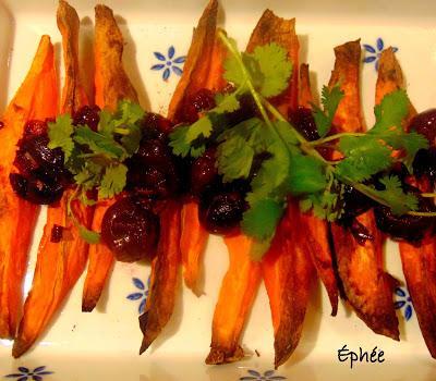 Patates douces avec sauce aux cerises Patates douces avec sauce aux cerises