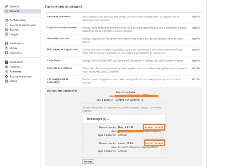 Où vous êtes connecté(e) 16 options cachées sur Facebook
