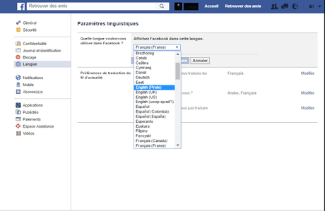 Changer la langue de Facebook à celle des Pirates 16 options cachées sur Facebook