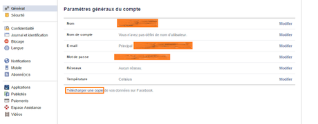 Télécharger vos données Facebook 16 options cachées sur Facebook