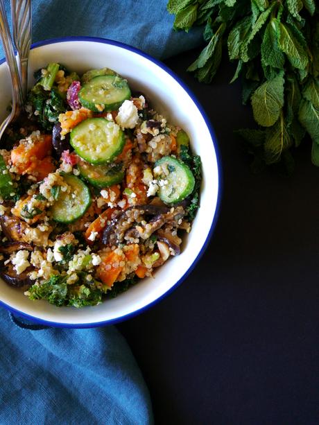 Salade printanière au quinoa et légumes verts