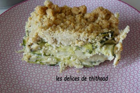gâteau à la courgette et crumble au parmesan