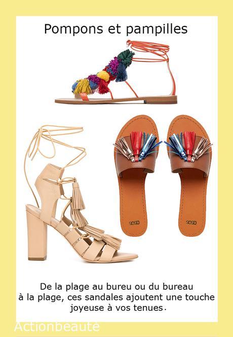 sandales pampilles pompons