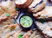 Beignets d’aubergine, pomme terre pain farine pois chiches Street-food mauricienne puissance