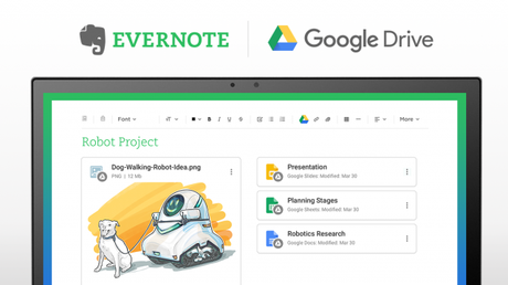 Evernote intègre Google Drive