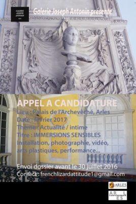 Appel à candidatures « IMMERSIONS SENSIBLES » Galerie Joseph Antonin| Arles