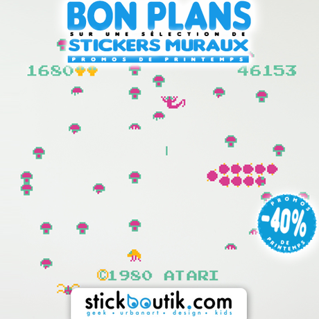 Stickboutik.com - Stickers muraux Atari Centipede à -40%