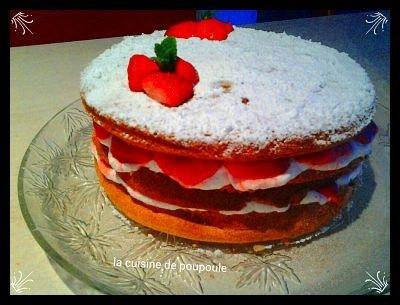 Layer cake aux fraises au thermomix ou sans 