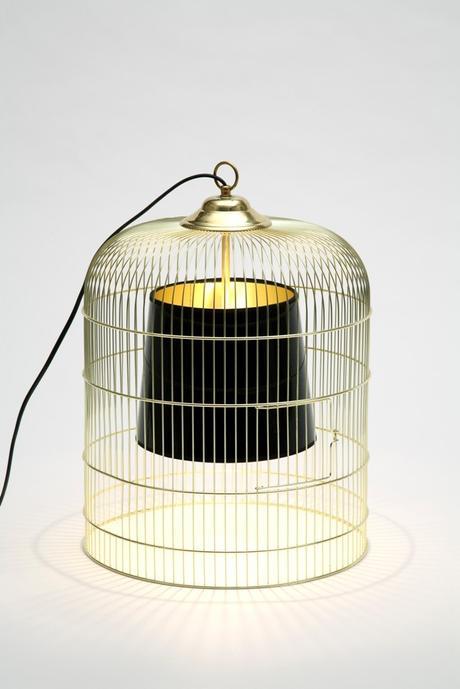 Lampe cage dorée Sunset chez Ascète