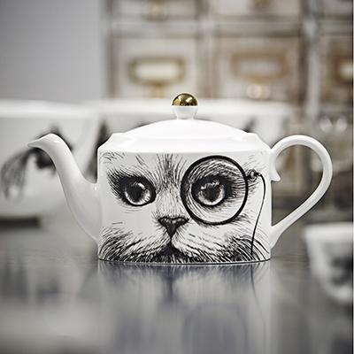 Théière chat monocle
