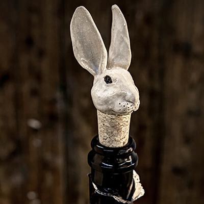 Bouchon de bouteille de vin ou de champagne tête de lapin