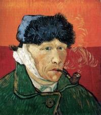 1889, Vincent Van Gogh : Autoportrait à l'oreille bandée et à la pipe
