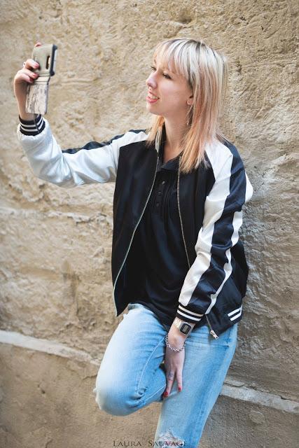 Le bomber noir et blanc