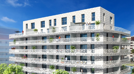 Visuel d'un bâtiment connecté et écologique