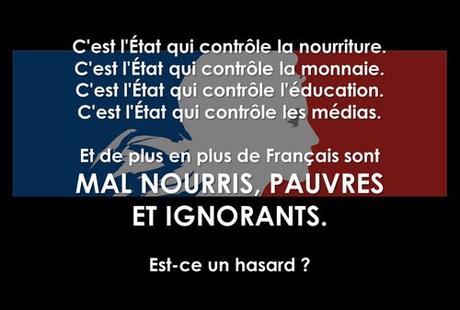état contrôle nourriture, monnaie, éducation, médias, santé, tout