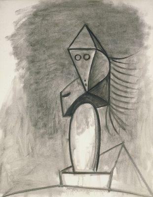 Pablo Picasso Tête de femme, 1944 Huile sur toile, 92 x 73 cm Anthax Collection Marx, prêt de longue durée à la Fondation Beyeler, Riehen/Basel © Succession Picasso / 2016, ProLitteris, Zurich 