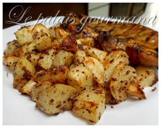 Pommes de terre en croûte de moutarde