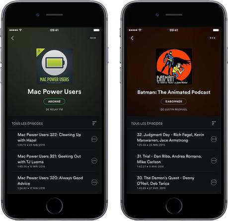 Spotify adopte les podcasts et modifie son interface Spotify adopte les podcasts et modifie son interface