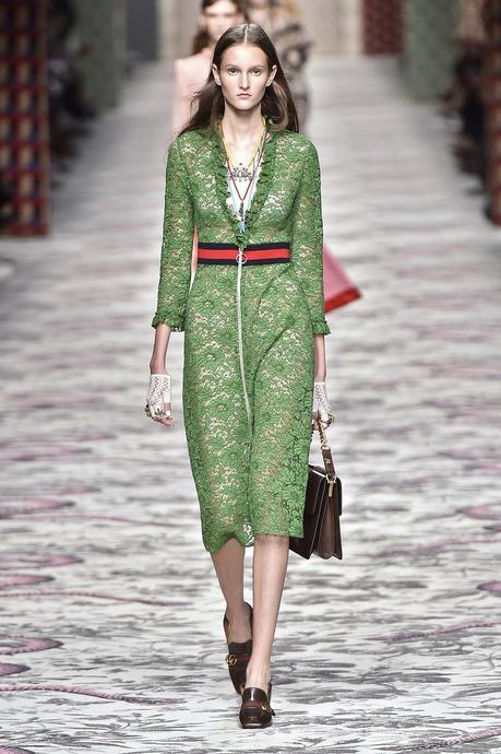Fashion fixette : La robe verte en dentelle Gucci...