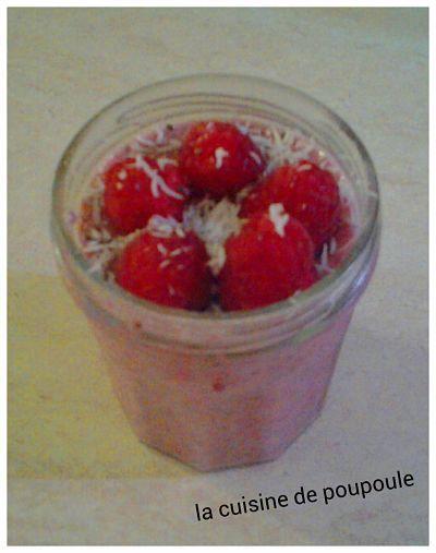 Chia pudding, avoine, coco et framboise au thermomix ou sans (Vegan) 