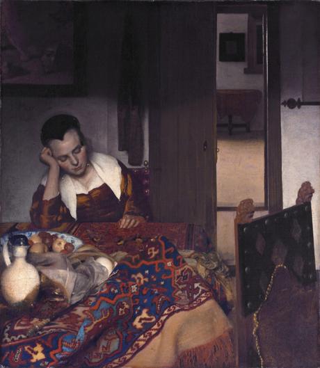 A Maid Asleep *oil on canvas *87.6 x 76.5 cm *signed c.l.:  I·VMeer·