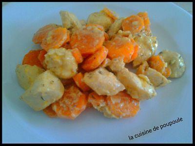 Sauté de poulet aux carottes à la sauce moutarde au thermomix ou sans 