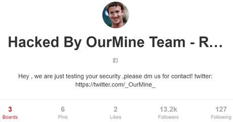 Les comptes Twitter et Pinterest de Mark Zuckerberg ont été piratés !