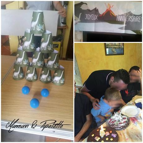 Anniversaire dinosaure avec Pirouette et confettis