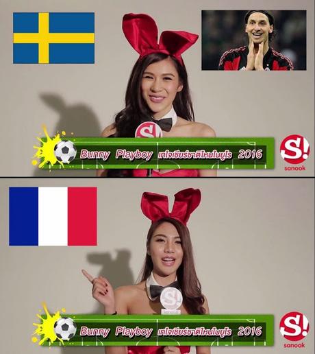 Les Bunny Playboy Thaïlande encouragent  les pays de l'euro 2016
