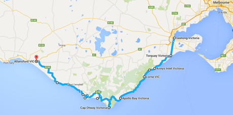 Australie Great Ocean Road GOR PARCOURS