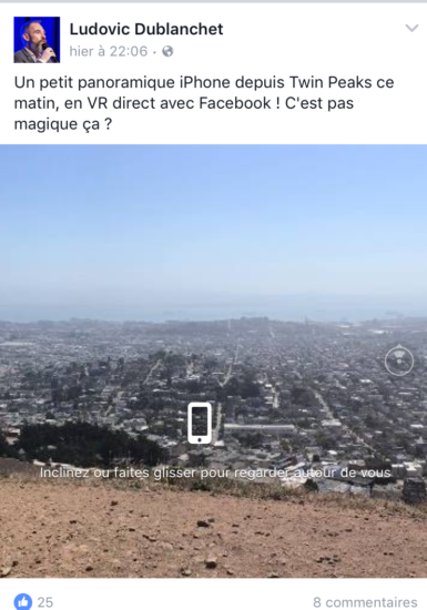 Panorama XL et 360° sur Facebook