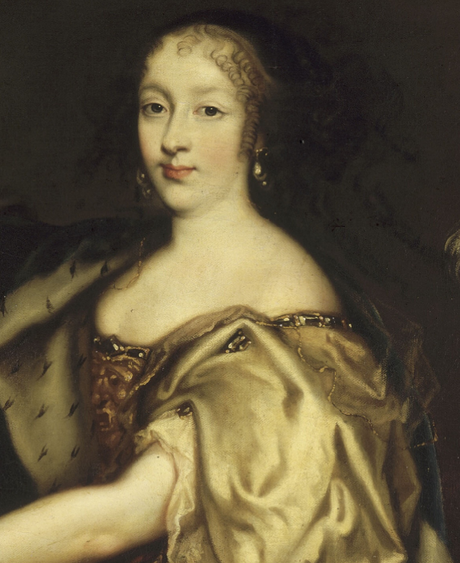 Détail d'un portrait d'Henriette-Anne en 1664 par Antoine le Père - Château de Versailles
