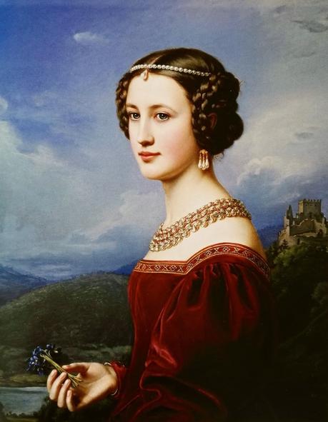 Cornelia Vetterlein, baronne de künsberg - Portrait par Stieler en 1828 pour la Galerie des Beautés 
