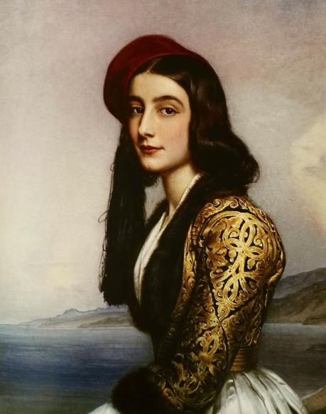Katharina Botzaris - Portrait par Stieler en 1841 pour la Galerie des Beautés