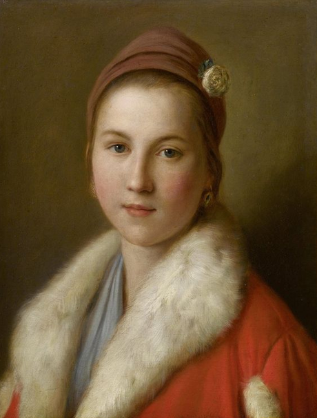 Jeune fille russe avec manteau orné de fourrure 