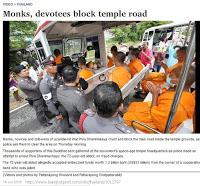 Thaïlande une secte bouddhiste se sert des enfants pour defier la police (vidéo)